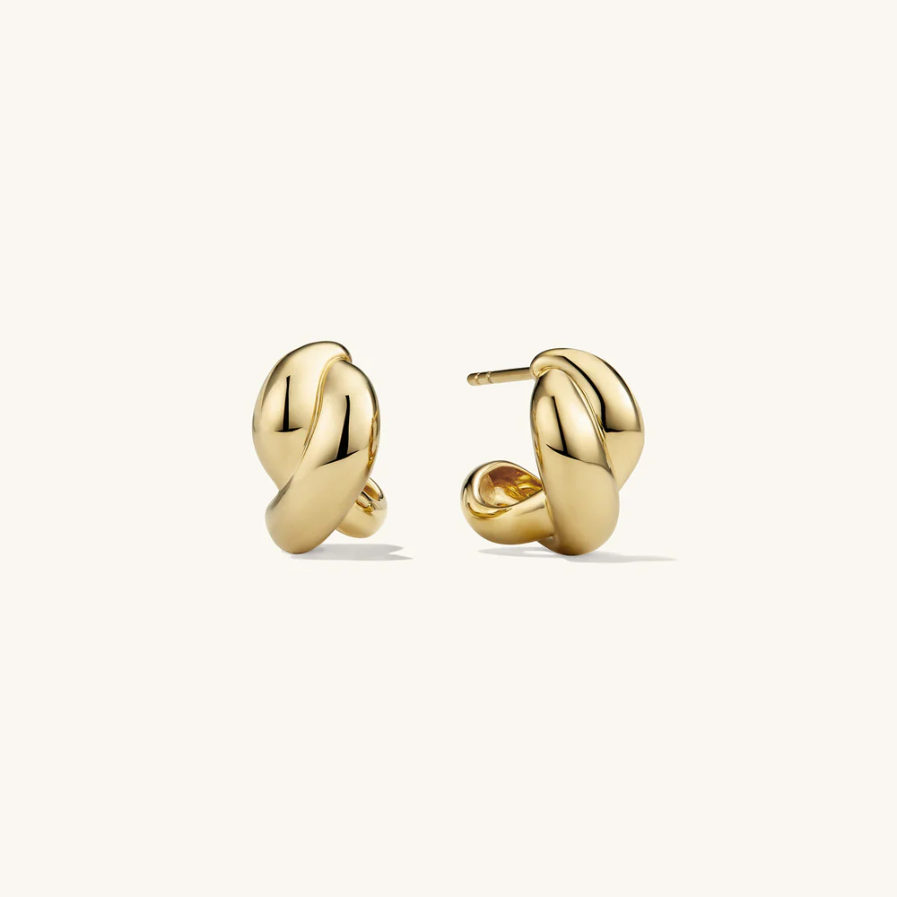 Luxury 925 Silver Custom Bead Hoop Earrings Trendy Chunky Interlock Jewelry Geometric Long Ear Rings-for Fashionable Gift